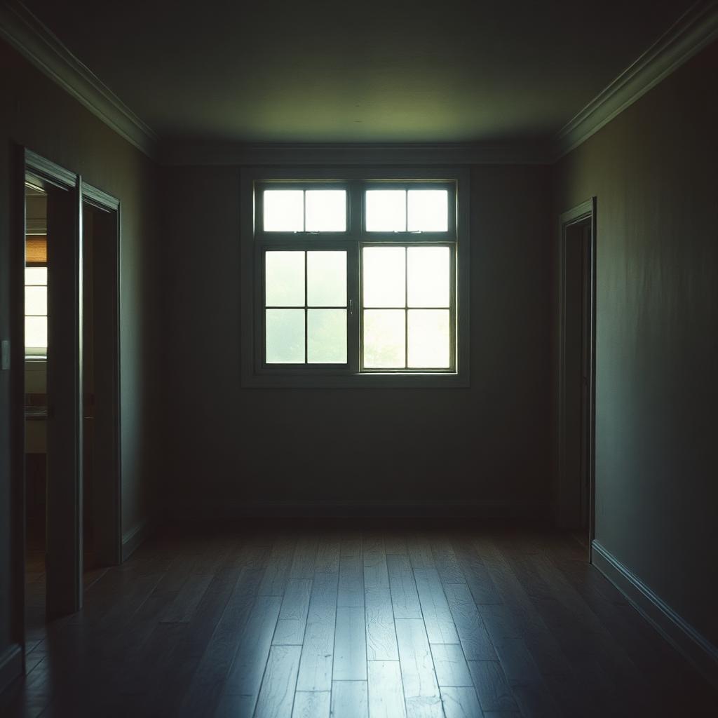 Empty suburban home interior with soft window light — a contaminated property can look perfectly clean.