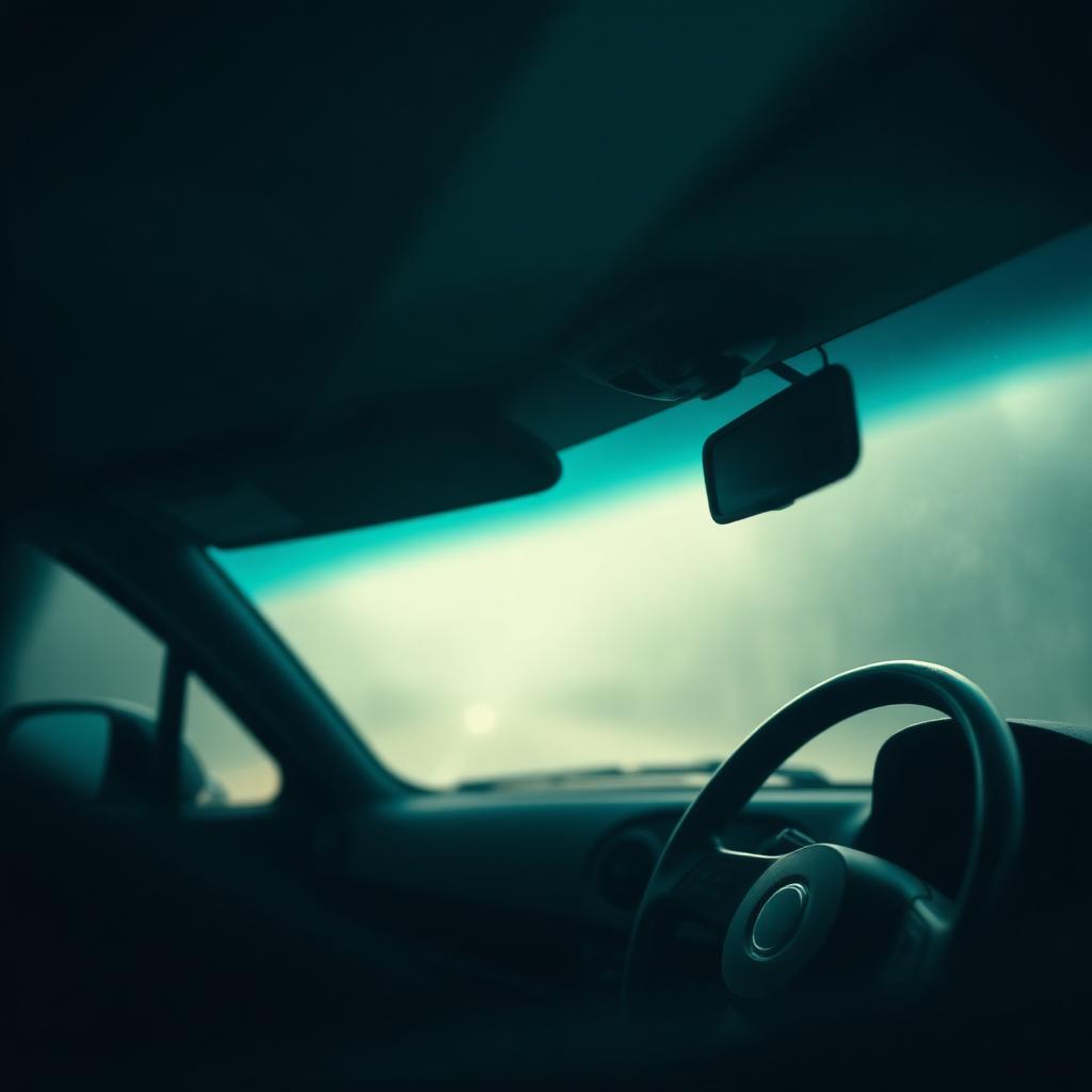 Second hand car interior — a small, poorly ventilated space where meth residue concentrates on the steering wheel, seats and vents.